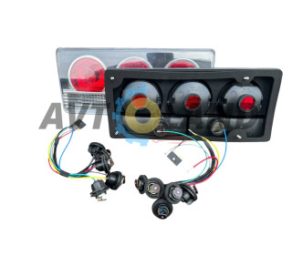 Ліхтар задній ВАЗ 2107 (к-т 2шт) Black (3 кола) WATT