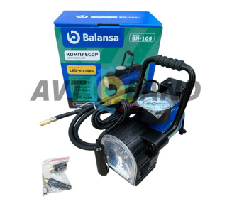 Компресор 150 ВТ/10атм/35л шланг 1м.шнур прикурювач 3м.сумка.ліхтар  BALANSA