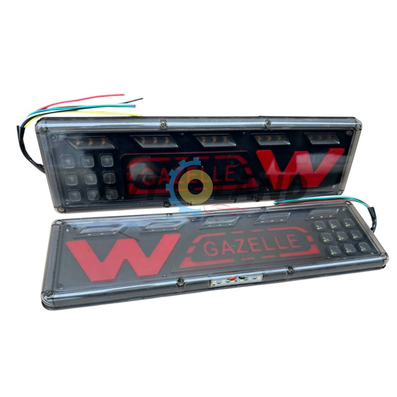Ліхтар задній LED 12-24V 46x13 см (поворотник, що біжить), комплект 2 шт. GAZELL купити дешево