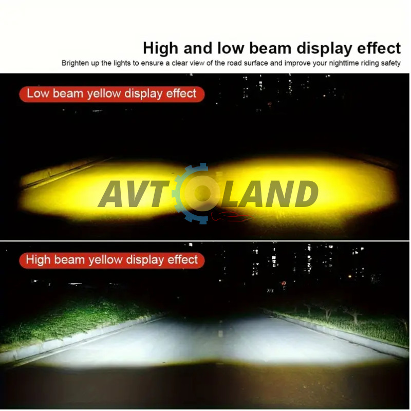 Світлодіодна двокольорова фара Moto LED Mini Сова 20W 2000Lm 9-60V для мотоцикла, мопеда, скутера купити дешево