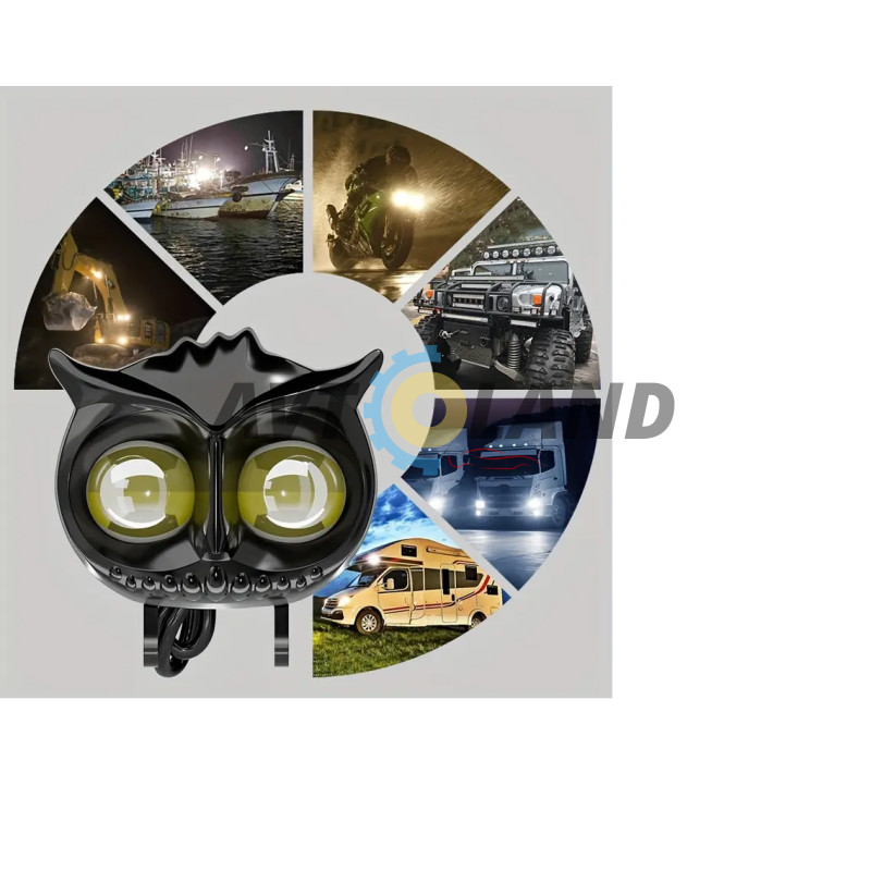Світлодіодна двокольорова фара Moto LED Mini Сова 20W 2000Lm 9-60V для мотоцикла, мопеда, скутера купити дешево