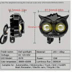 Світлодіодна двокольорова фара Moto LED Mini Сова 20W 2000Lm 9-60V для мотоцикла, мопеда, скутера купити дешево