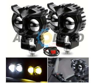 Светодиодная двухцветная фара Moto LED Mini Сова 20W 2000Lm 9-60V для мотоцикла, мопеда, скутера