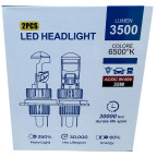 Светодиодные LED лед лампы линзы GT4 цоколь H4, мини би-линзы 6500К 12 вольт купить недорого