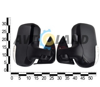 Зеркало наружное ГАЗ 3302, черное с поворотником, (к-т)
