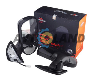 Дзеркало зовнішнє ГАЗ 3302, чорне з поворотником (к-т)