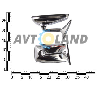 Дзеркало зовнішнє ВАЗ 21011, 2101-03, 2106, 2121, 2131 метал. Хром Pegas