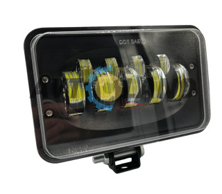 Дополнительная светодиодная LED лед фара 50W на 9 линз с СТГ с функцией ближнего дальнего света