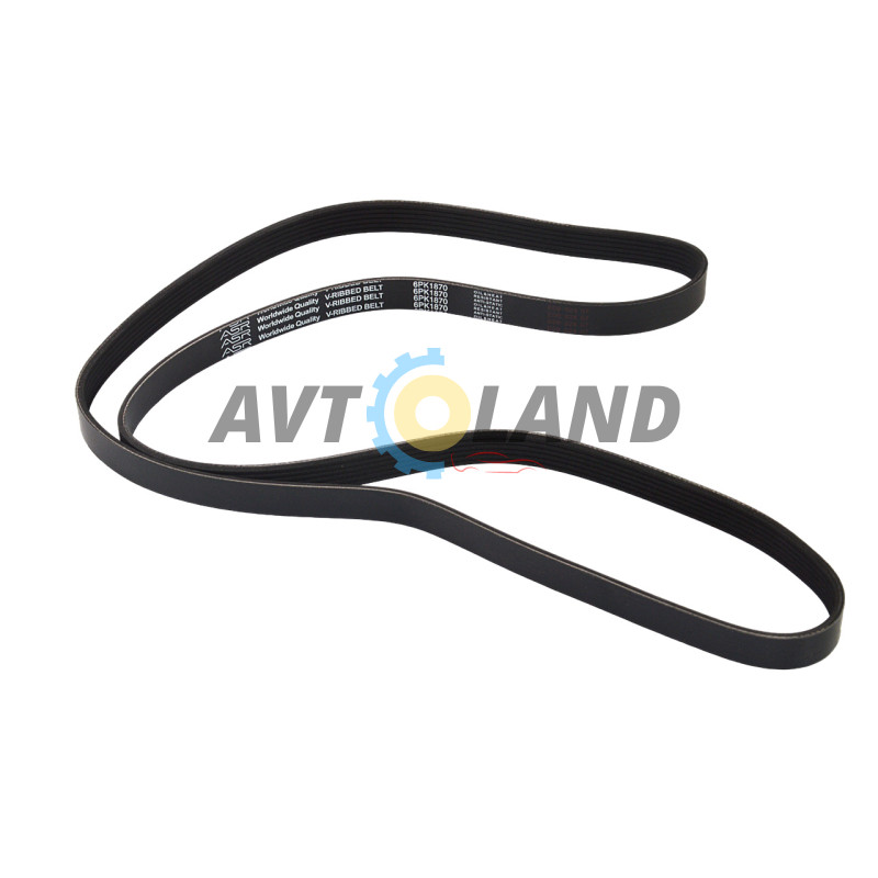 Ремінь генератора Chevrolet Aveo 1.4, 1.6, Lacetti 1.6, Daewoo Lanos 1.6, поліклінової (6PK1870) ASR купити дешево