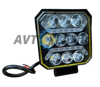 Светодиодная LED фара 30ВТ квадратная Бело-Желтый цвет 