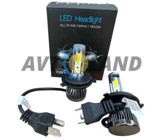 Автомобильные светодиодные LED лампы  55Вт 10000Лм 6500К 9-32  Цоколь H4