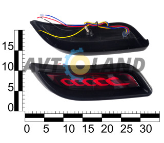 Катафот заднего бампера ВАЗ 2170-71, светодиодный, типа Лексус, Пластик, (к-т 2 шт.)