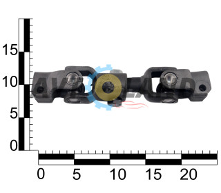 Вал рульового управління ВАЗ 1117-19, 2190-92, 2123 (з 2-х частин) (довжина 21 см) карданний з шарніром