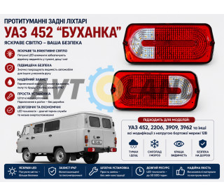 Задние светодиодные стопы/фонари на УАЗ,Гелендваген LED ЛЕД 12-24В (комплект) 