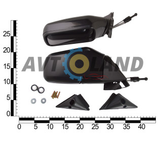 Дзеркало зовнішнє Універсальне (к-т 2 шт.), для старих моделей ВАЗ та іномарок, на 2 болтах, Pegas