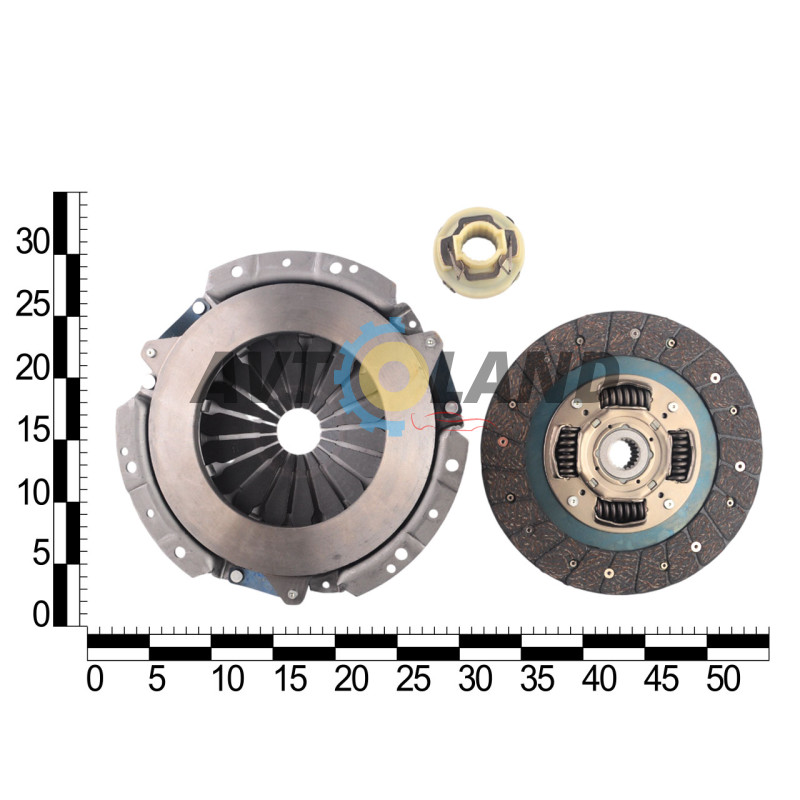 Комплект зчеплення ВАЗ 2123, 21214 з 02.2009р. (215 мм) (диск натискний, ведений, підшипник) OEM купити дешево
