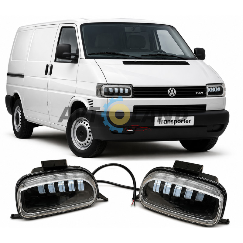 Світлодіодні протитуманні фари LED ПТФ Volkswagen Transporter T4, 5 лінз купити дешево