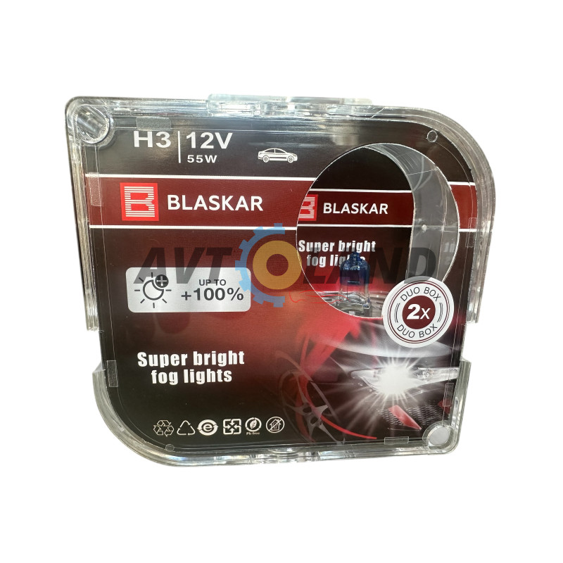 Лампы галогеновые BLASKAR-H3-12v55w+100% купить недорого