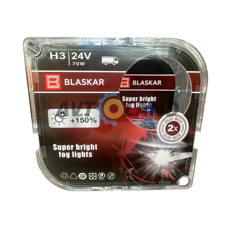 Лампы галогеновые BLASKAR-H3-24v70w+150% купить недорого