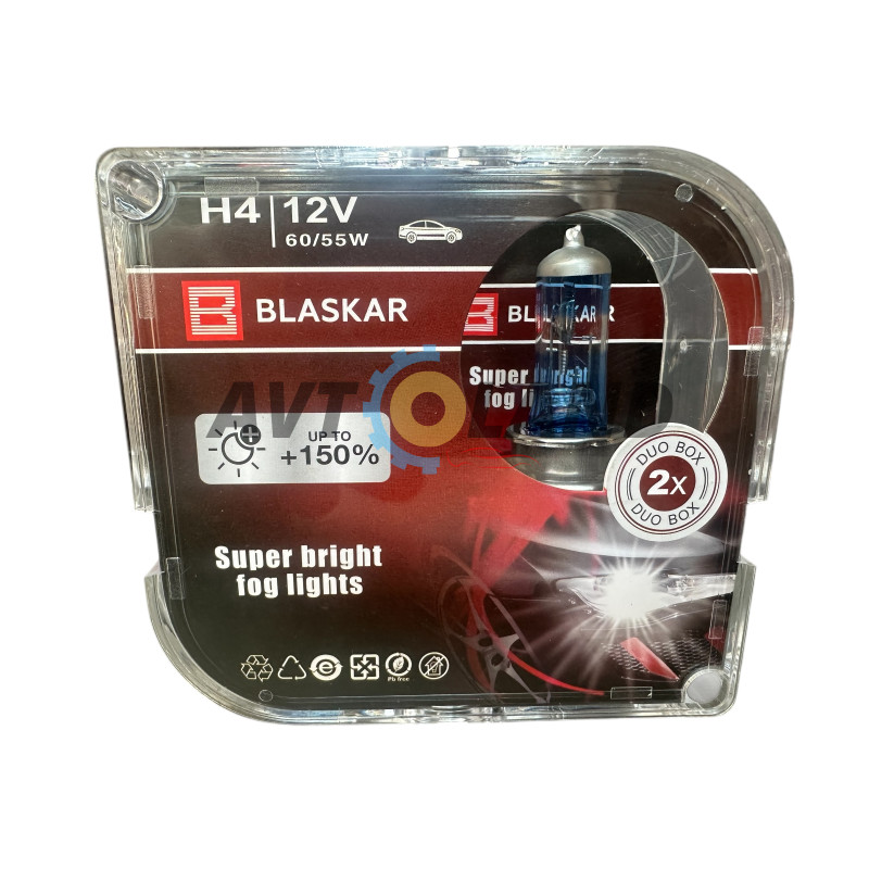 Лампи галогенові BLASKAR-H4-12v60/55w+150% купити дешево