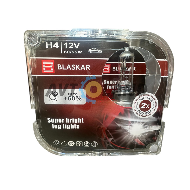 Лампи галогенові BLASKAR-H4-12v60/55w+60% купити дешево