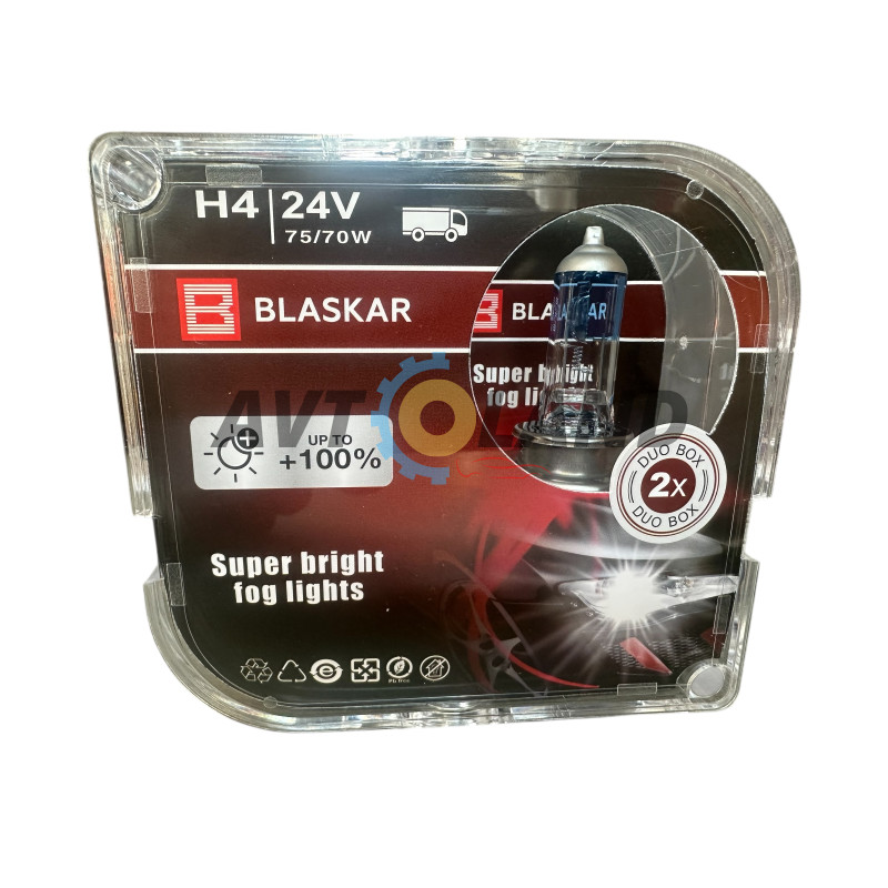 Лампы галогеновые BLASKAR-H4-24v70/75w+100% купить недорого