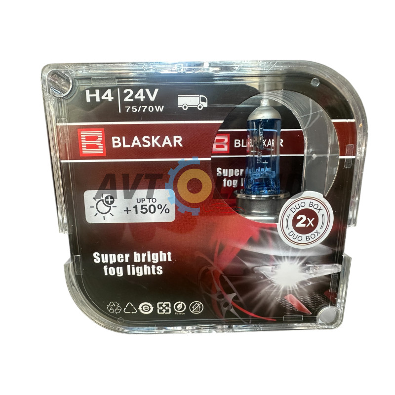Лампы галогеновые BLASKAR-H4-24v70/75w+150% купить недорого