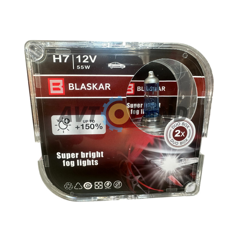 Лампы галогеновые BLASKAR-H7-12v55w+150% купить недорого