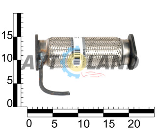 Гофра 45х200 с фланцами ВАЗ, Daewoo Lanos 1.4, Matiz; Hyundai, Kia 2-х слойная, OEM
