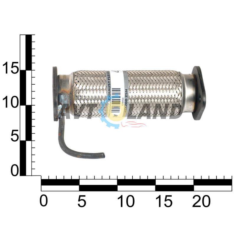Гофра 45х200 с фланцами ВАЗ, Daewoo Lanos 1.4, Matiz; Hyundai, Kia 2-х слойная, OEM купить недорого