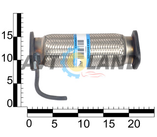 Гофра 45х200 с фланцами ВАЗ, Daewoo Lanos 1.4, Matiz, Hyundai, Kia 3-х слойная, OEM