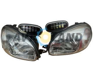 Фары Ланос,Сенс с Противотуманными фарами LED