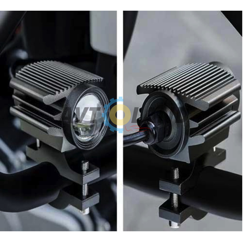 Светодиодная двухцветная фара Moto LED Mini дальнего/ближнего для мотоцикла, мопеда, скутера. Белый купить недорого