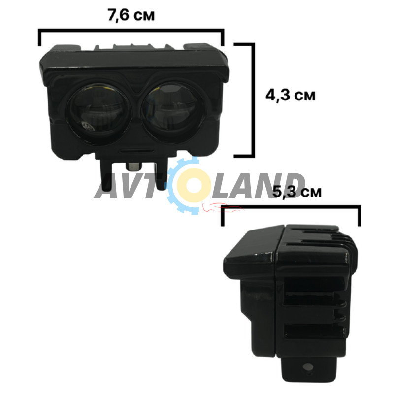 Led дополнительная Mini фара/линза на авто, мотоцикл, мопед, с функцией желтого и белого цвета. купить недорого