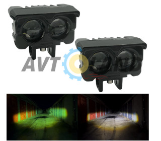 Led додаткова Mini фара/лінза на авто, мотоцикл, мопед, з функцією білого та жовтого кольору