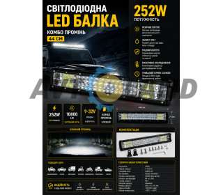 Светодиодна LED балка (44 СМ) комбо 252W