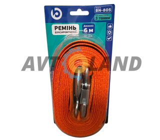 Трос буксирувальний стрічка 3т.6м*46мм гачок, Balansa