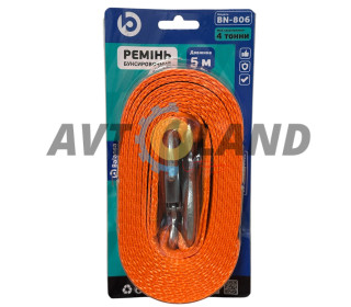 Трос буксирувальний стрічка 4т.5м*48мм гачок ,Balansa