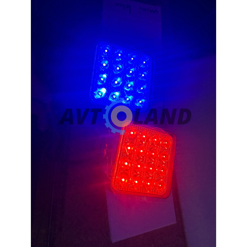Светлодиодная LED фара робочая 48ВТ,(3ВТ*16ЛАМП) + страбоскоп (Красно-синий) купить недорого