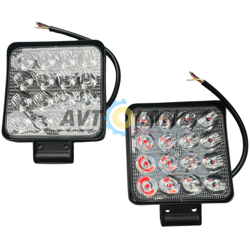 Светлодиодная LED фара робочая 48ВТ,(3ВТ*16ЛАМП) + страбоскоп (Красно-синий) купить недорого