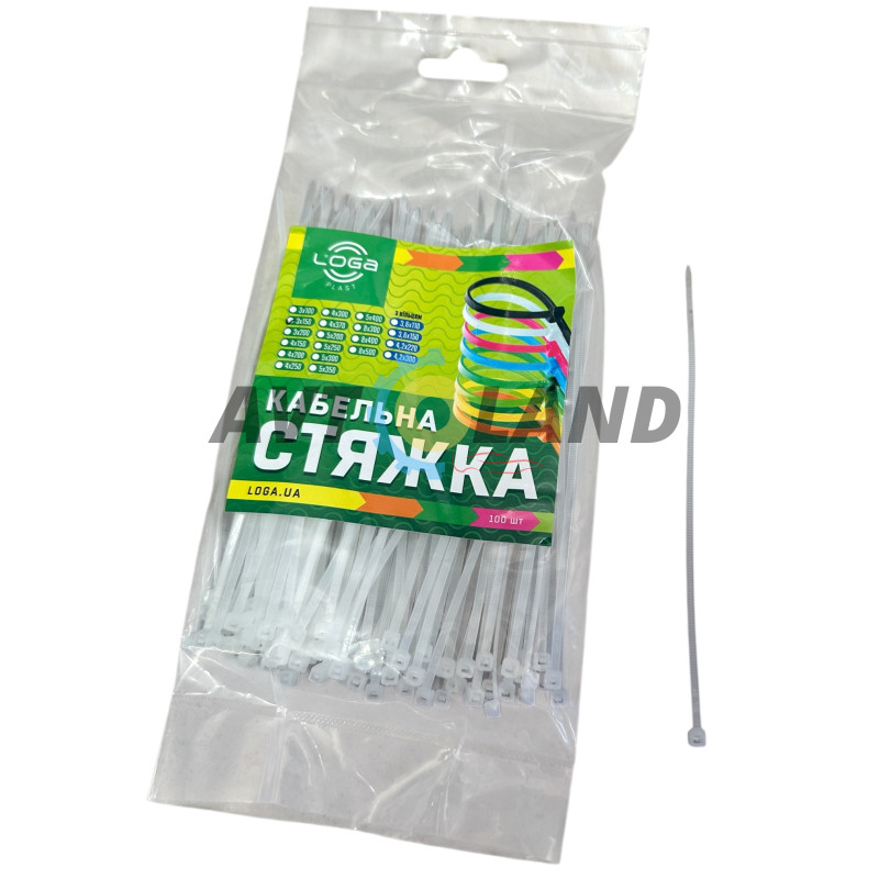 Стяжка кабельная 3*150 белая купить в Украине