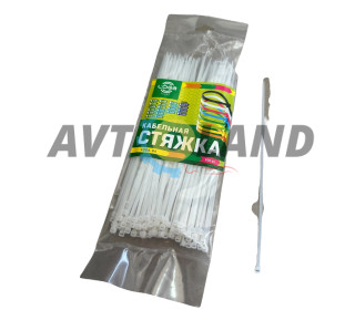 Стяжка кабельная 4*300 белая