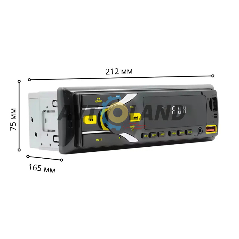 Автомагнитола BOSCHMANN BM-3180 Bluetooth, MP3, RGB-подсветка, 2xUSB, SD, AUX (1DIN) купить в Украине