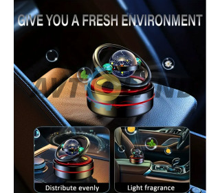 Ароматизатор на солнечных батареях в автомобиль вращающиеся кольцо с 3D шаром