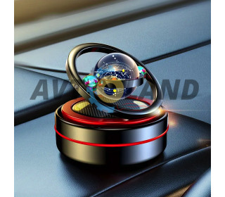 Ароматизатор на солнечных батареях в автомобиль вращающиеся кольцо с 3D шаром