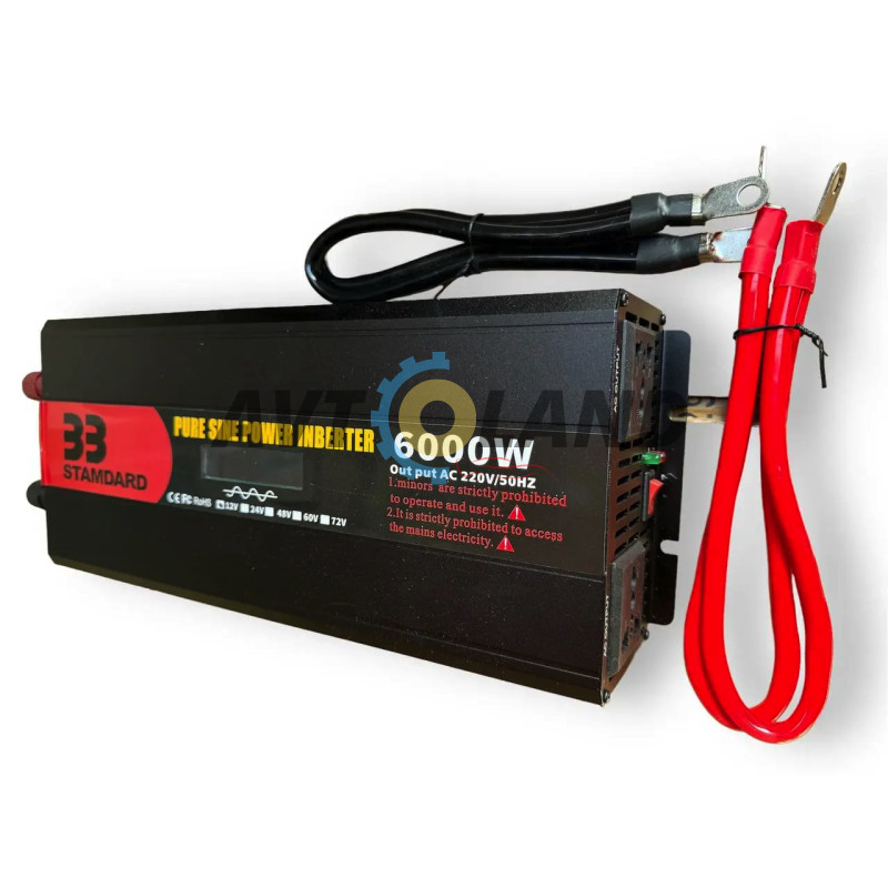 ІНВЕРТОР З ДИСПЛЕЄМ 6000W 12V З СИНУСОМ, 33 STANDART купити дешево