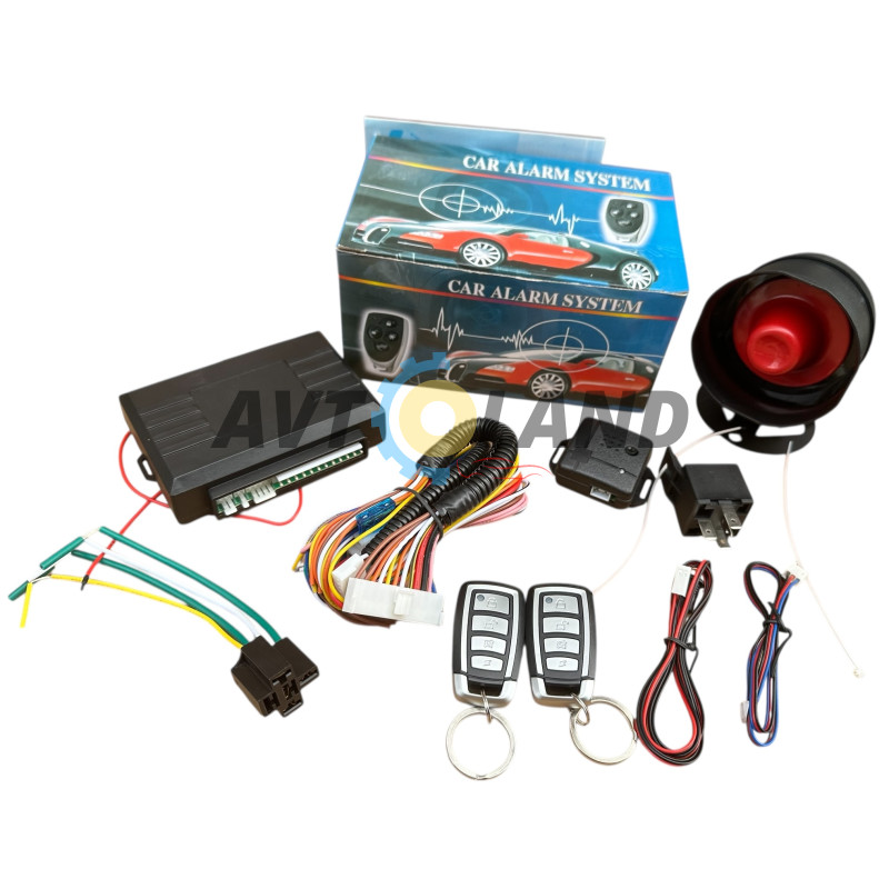Автомобільна універсальна сигналізація Car Alarm 2 Way KD 3000 APP із сиреною 12V купити дешево