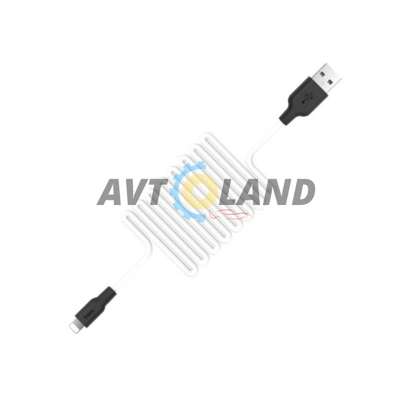 Кабель Hoco X21 Silicone Lightning charging cable Black & White купити дешево