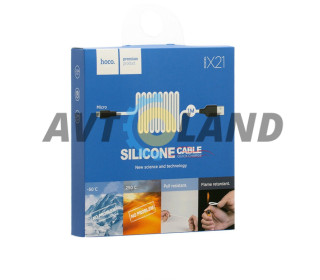 Кабель Hoco X21 Silicone Micro charging cable Black & White