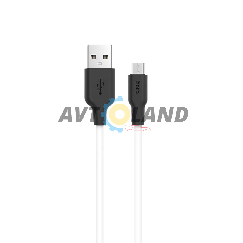 Кабель Hoco X21 Silicone Micro charging cable Black & White купити дешево